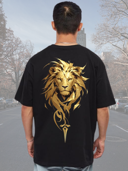 Majestic Lion Oversized T Shirt | 100% Cotton Baggy T Shirt