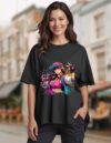 black oversized t shirt for women