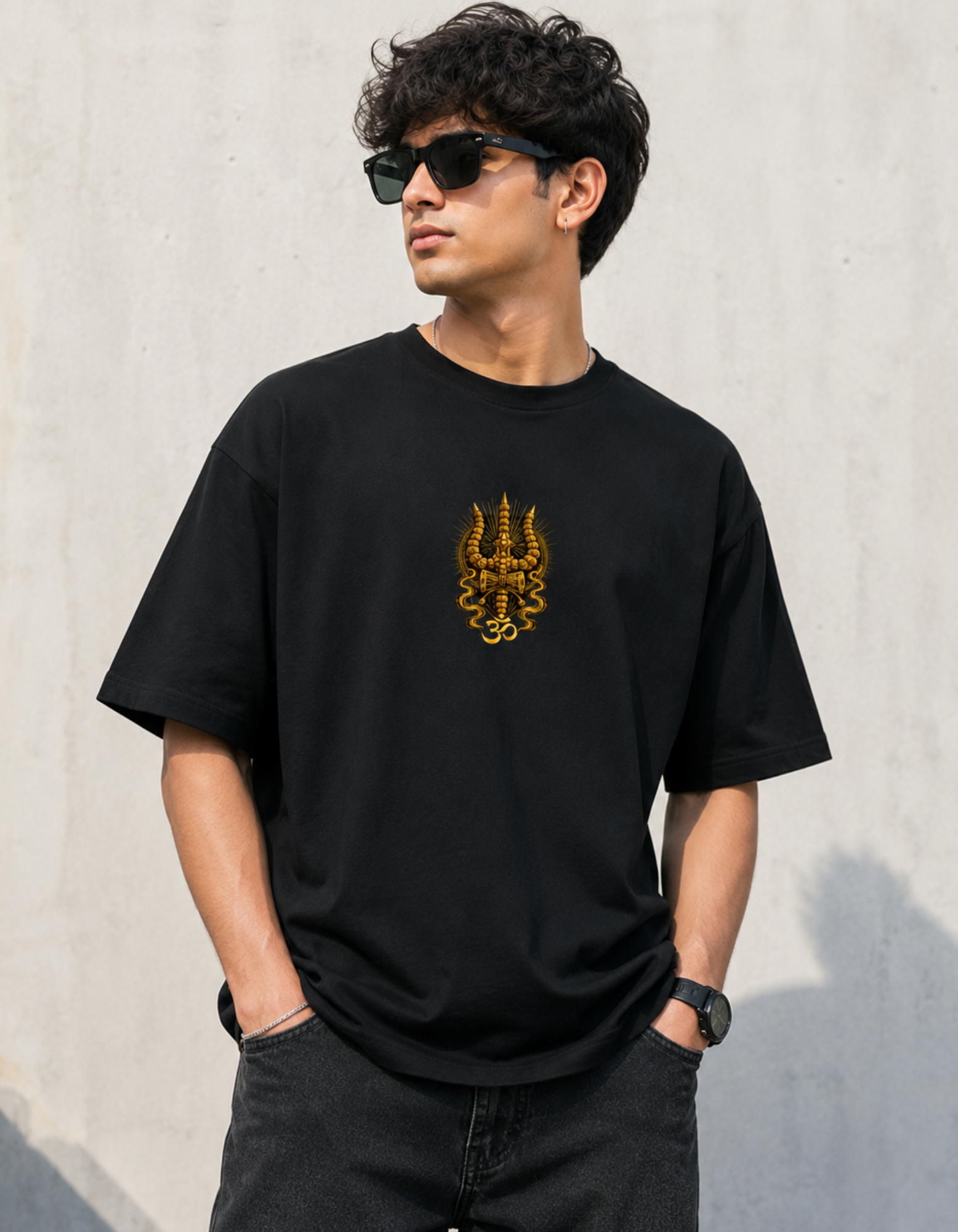 Mahadev oversized black tshirt