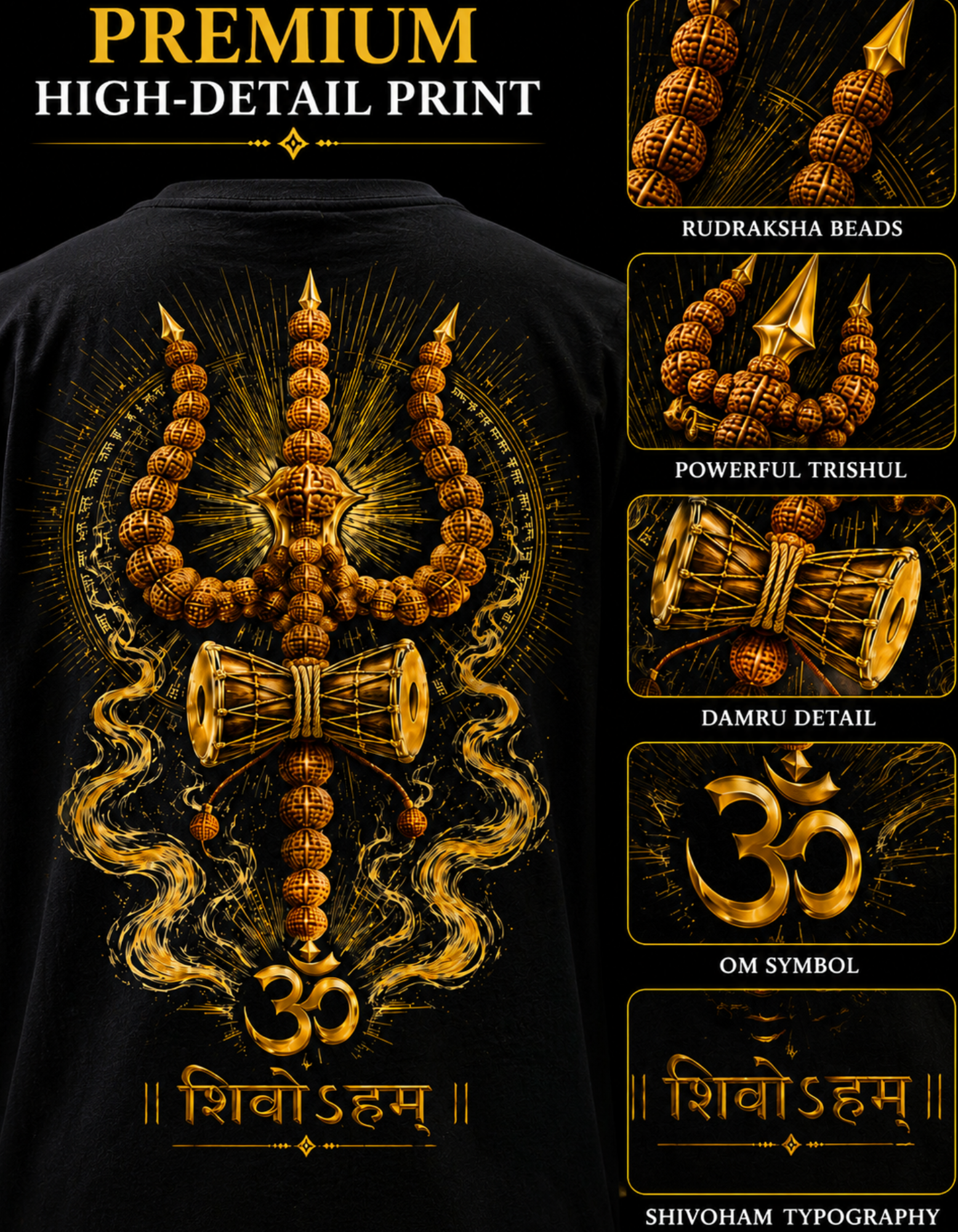 Rudraksha Damru artwork closeup