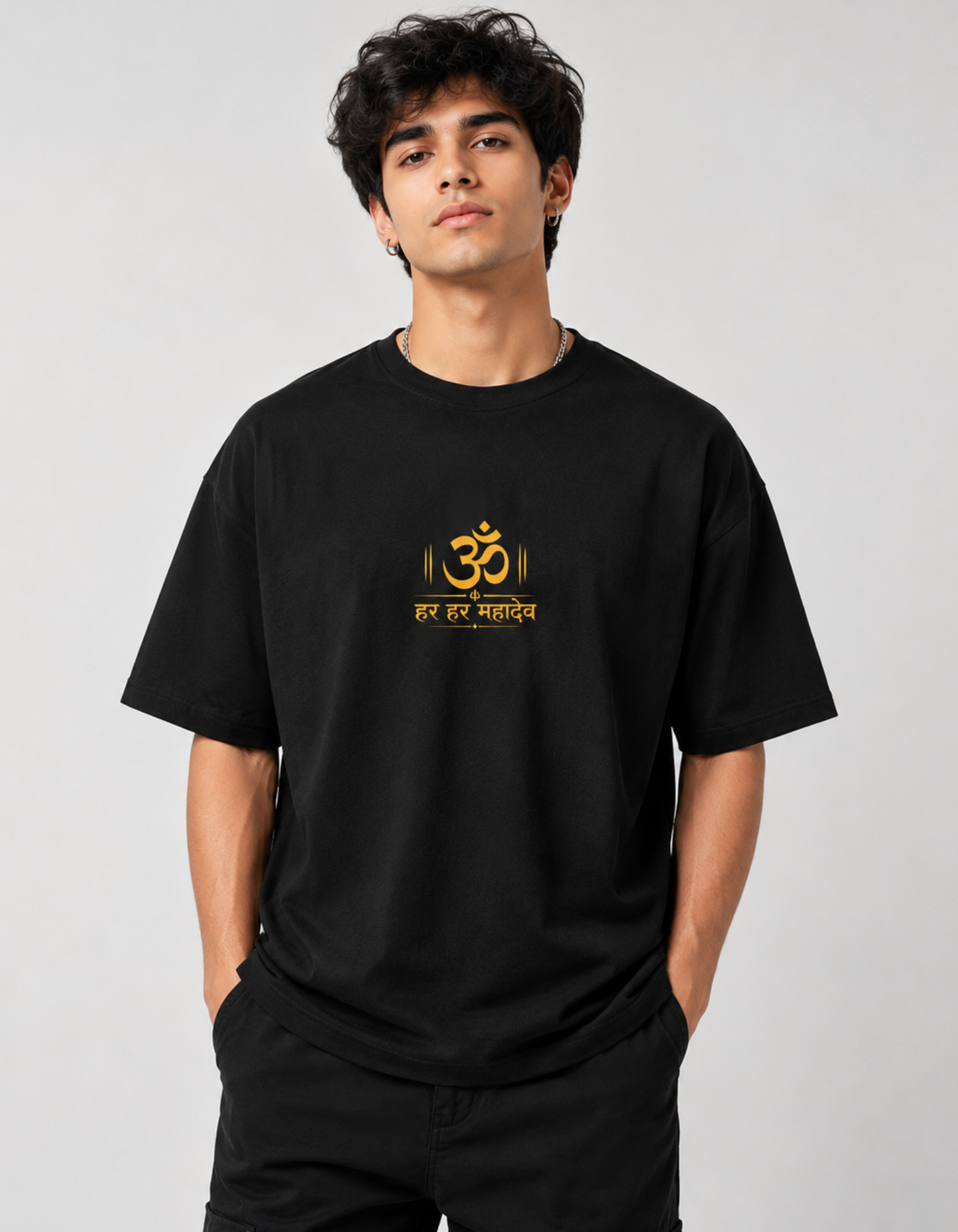 Har Har Mahadev oversized t shirt front view