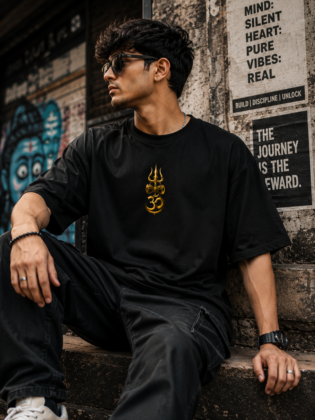 Shiva Black Oversized Tshirt
