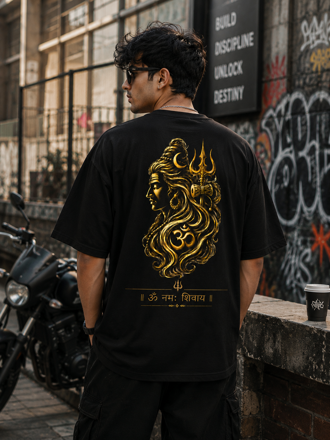Shiva Black Oversized Tshirt