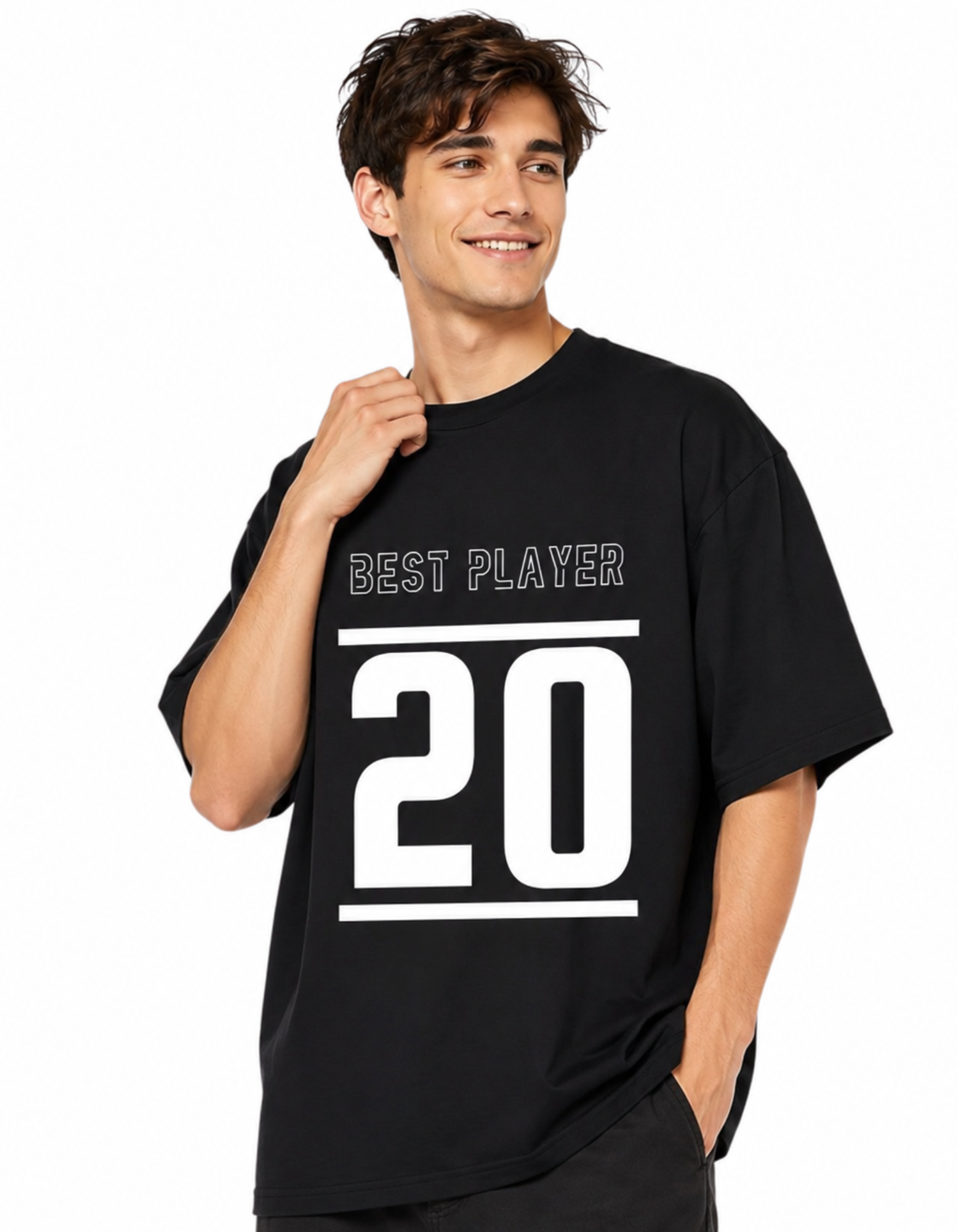 black oversized t shirt for men