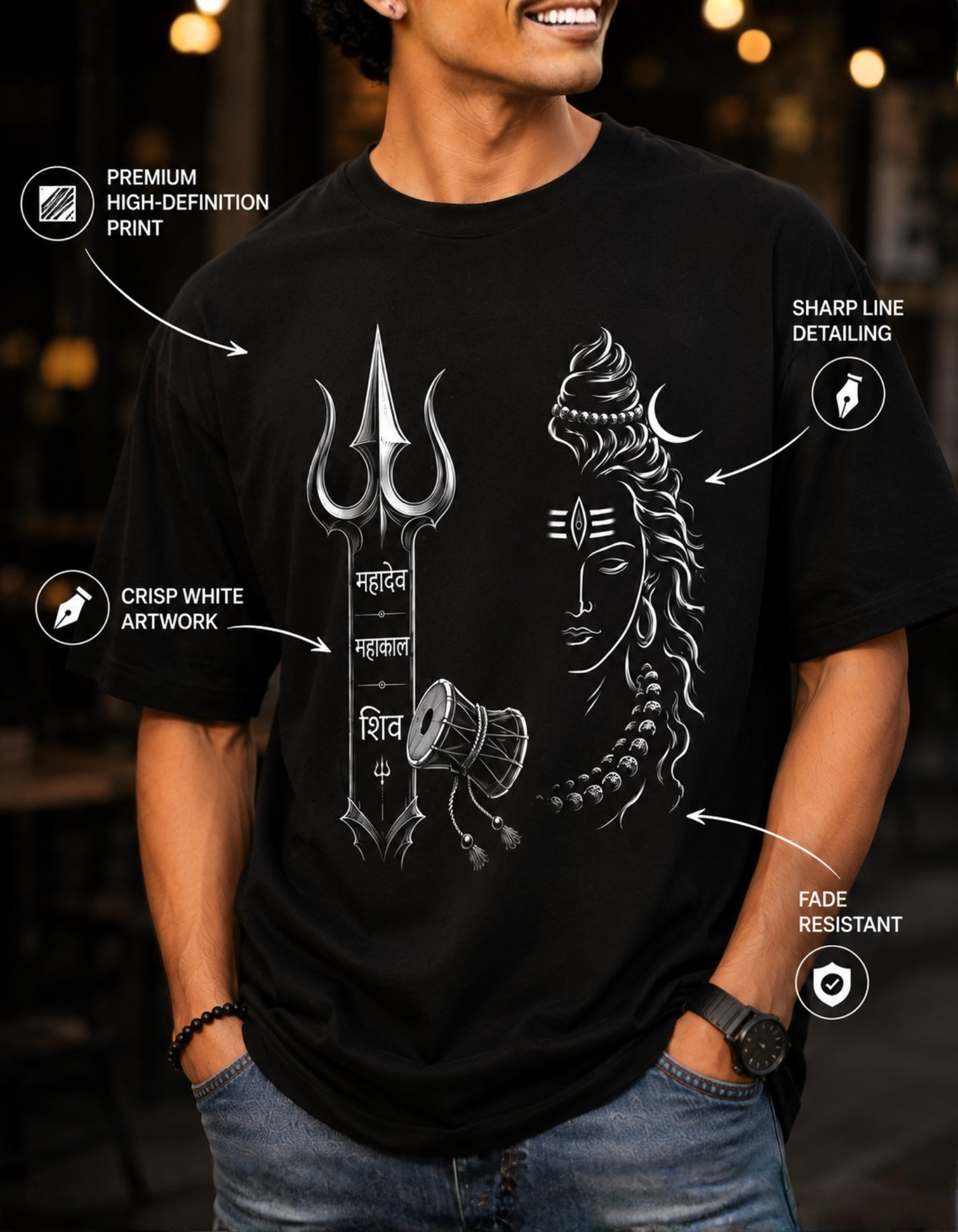 oversized trishul tshirt for men