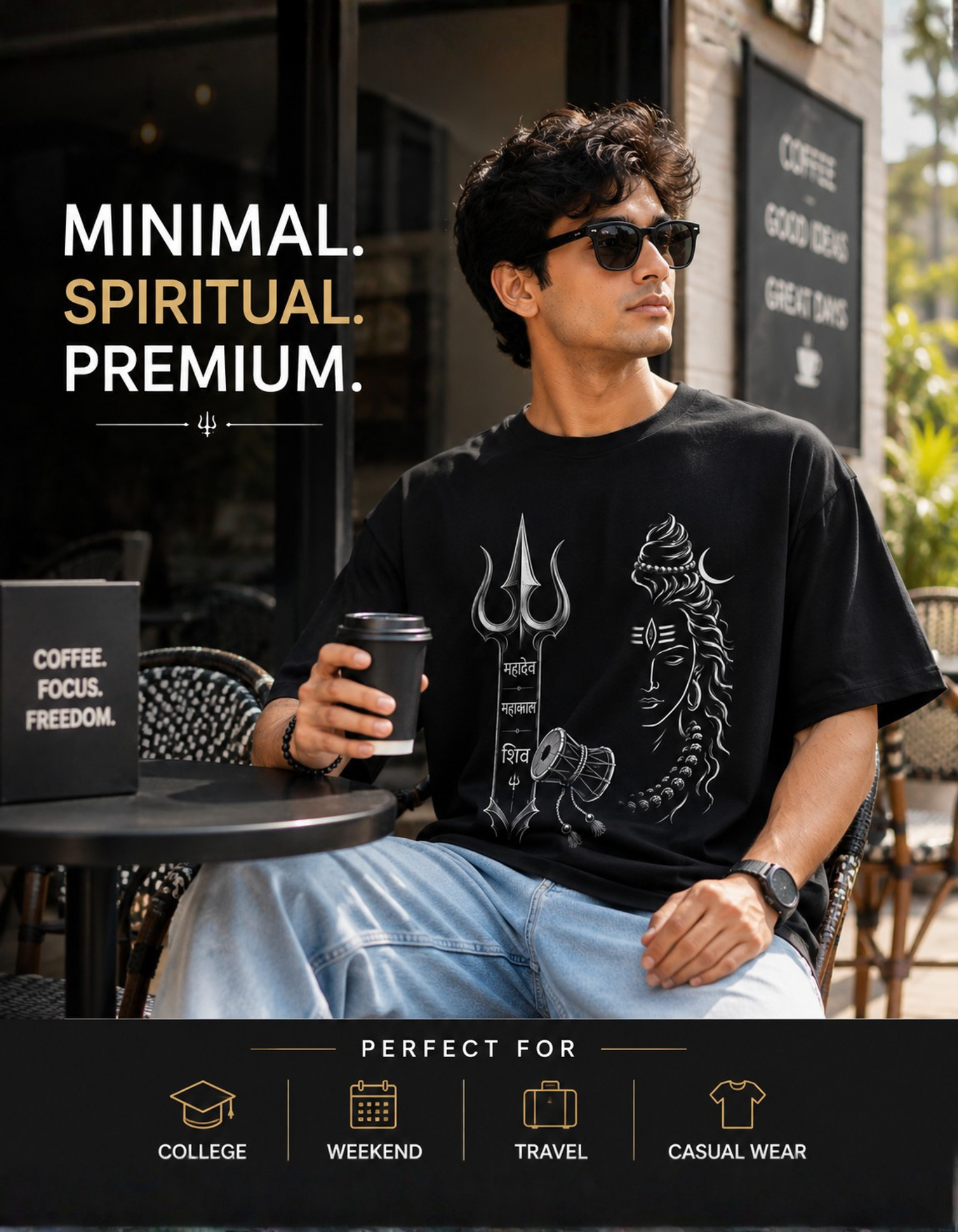 lord shiva cotton oversized tshirt