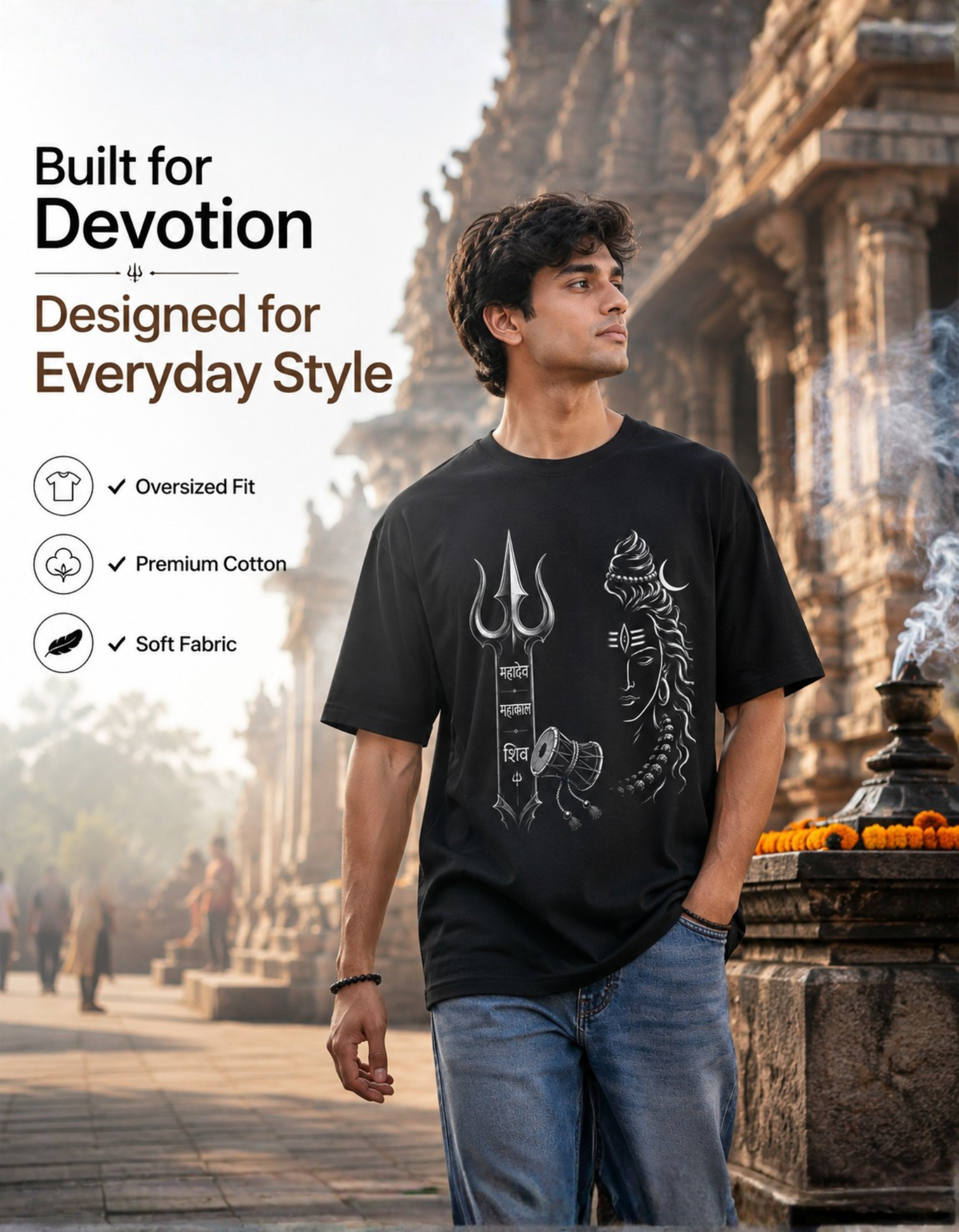 premium shiva oversized t shirt men