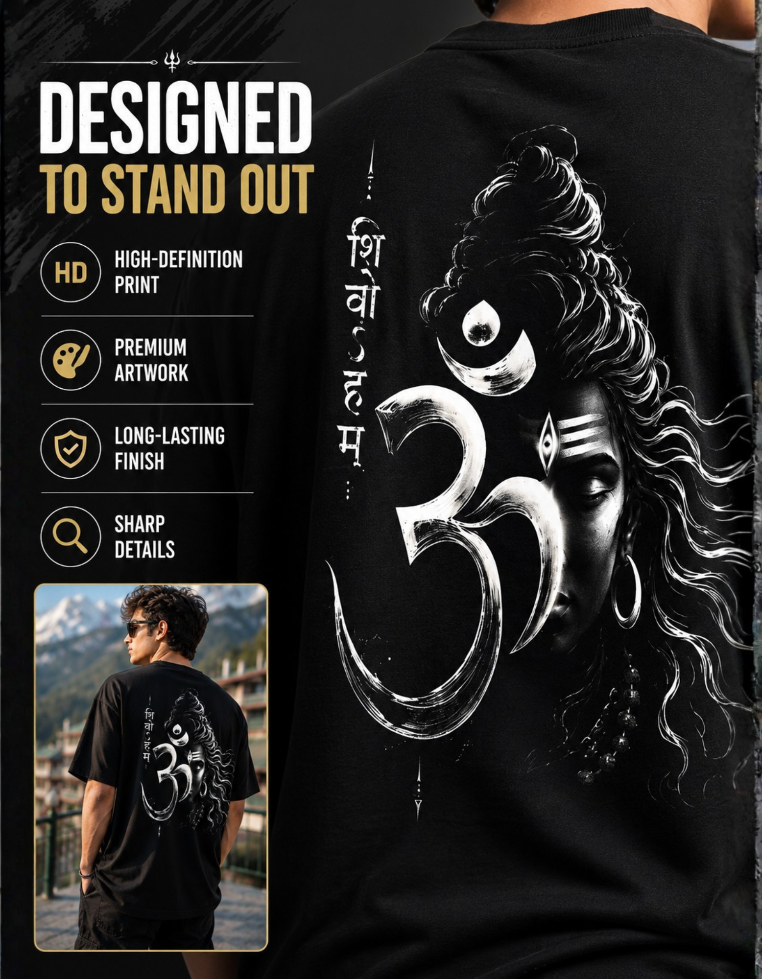 Mahakal printed oversized t shirt