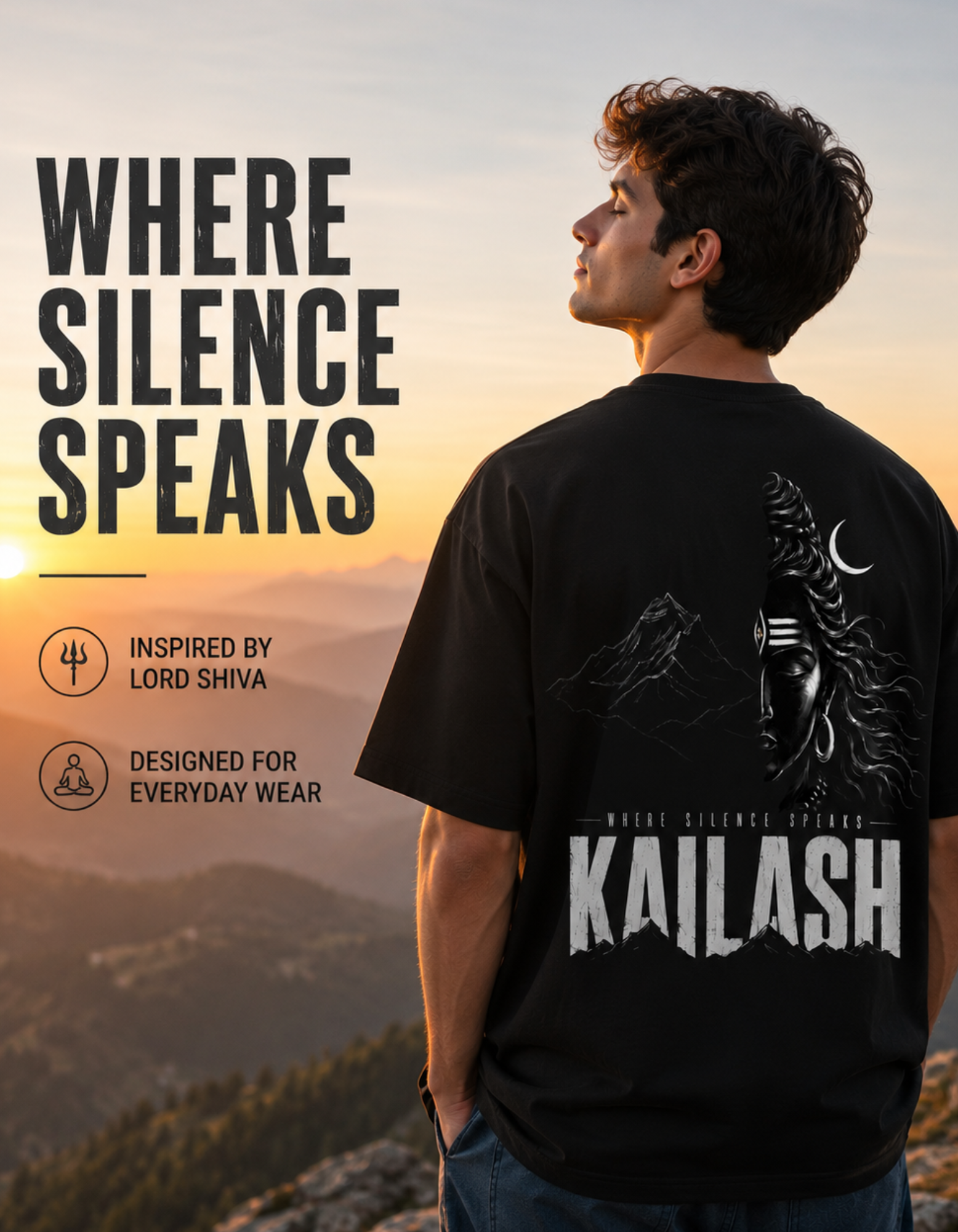 Lord Shiva back print t shirt