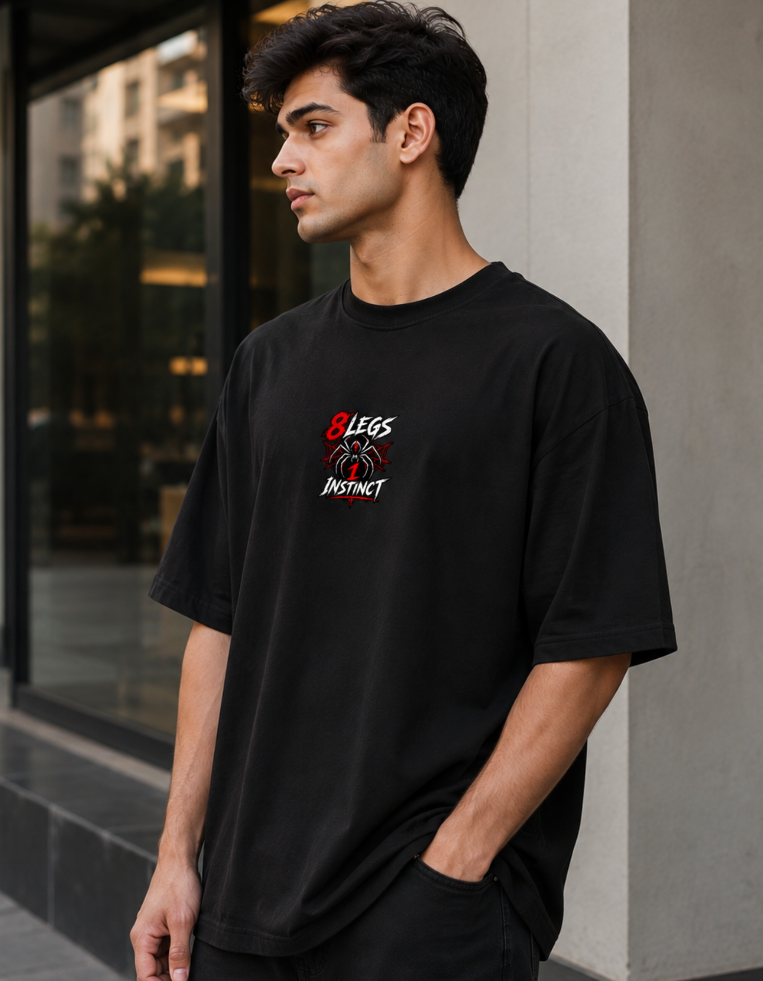 black spider t shirt men