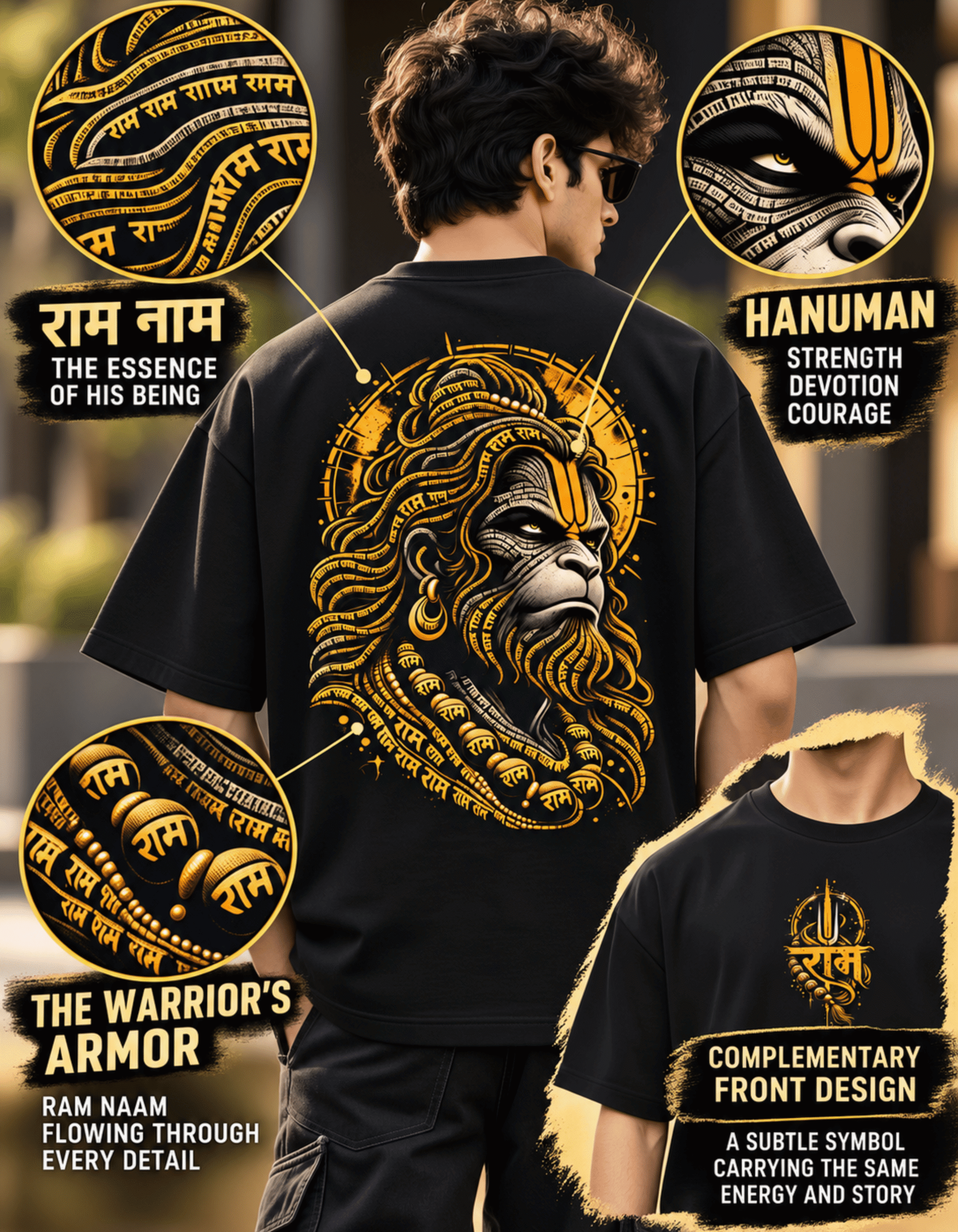 Hanuman back print t shirt