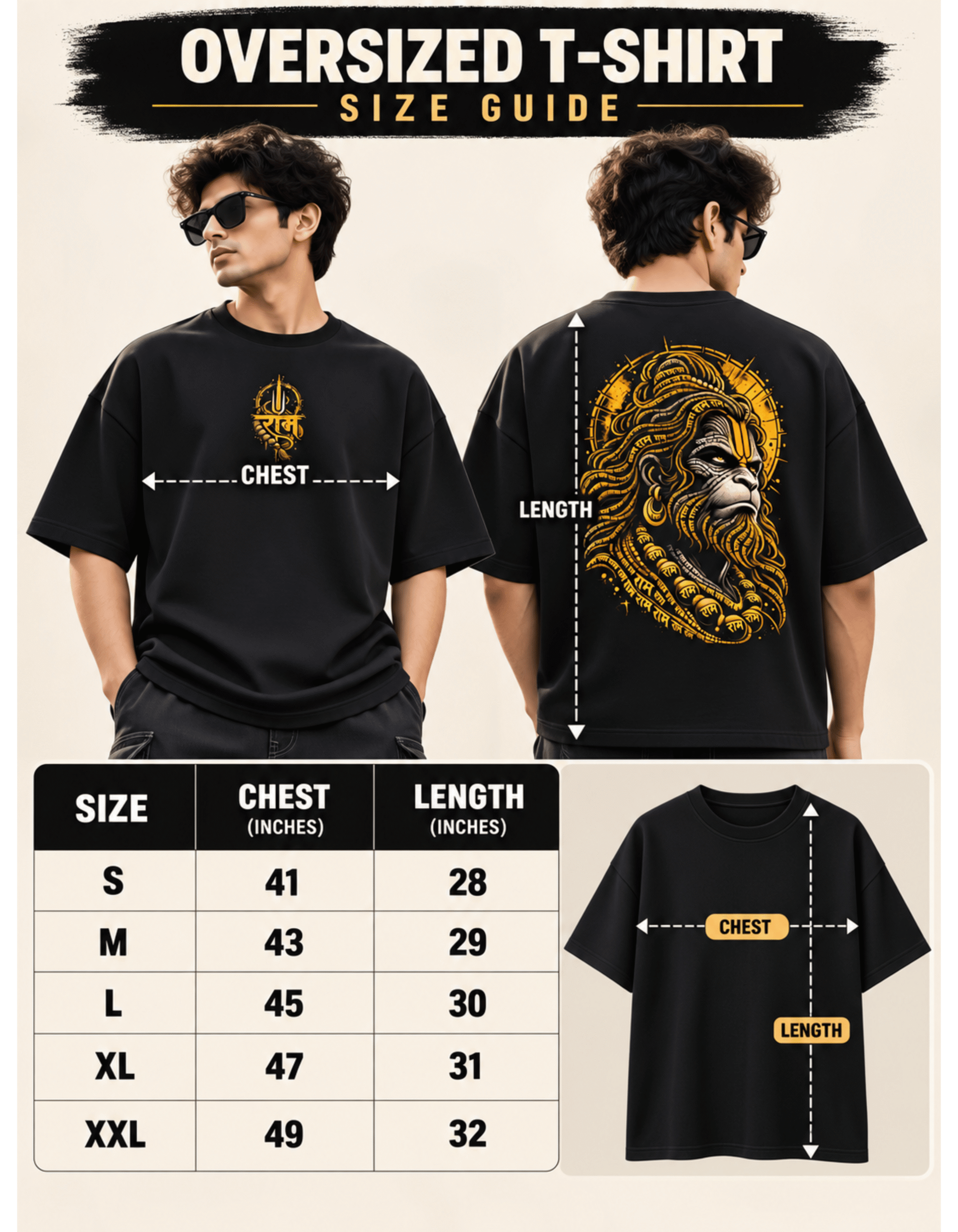 Lord Hanuman graphic t shirt
