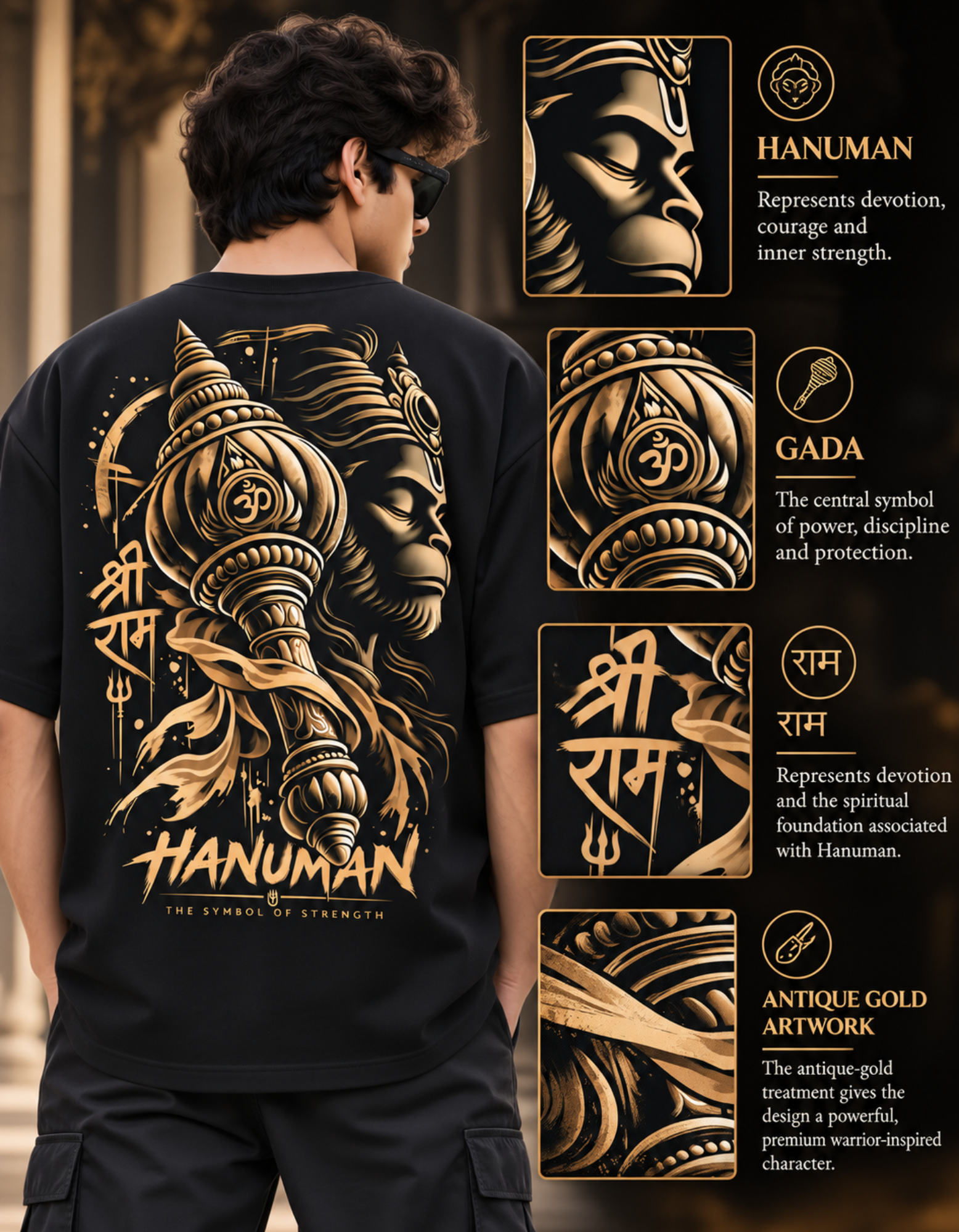 Lord Hanuman Oversized T-Shirt