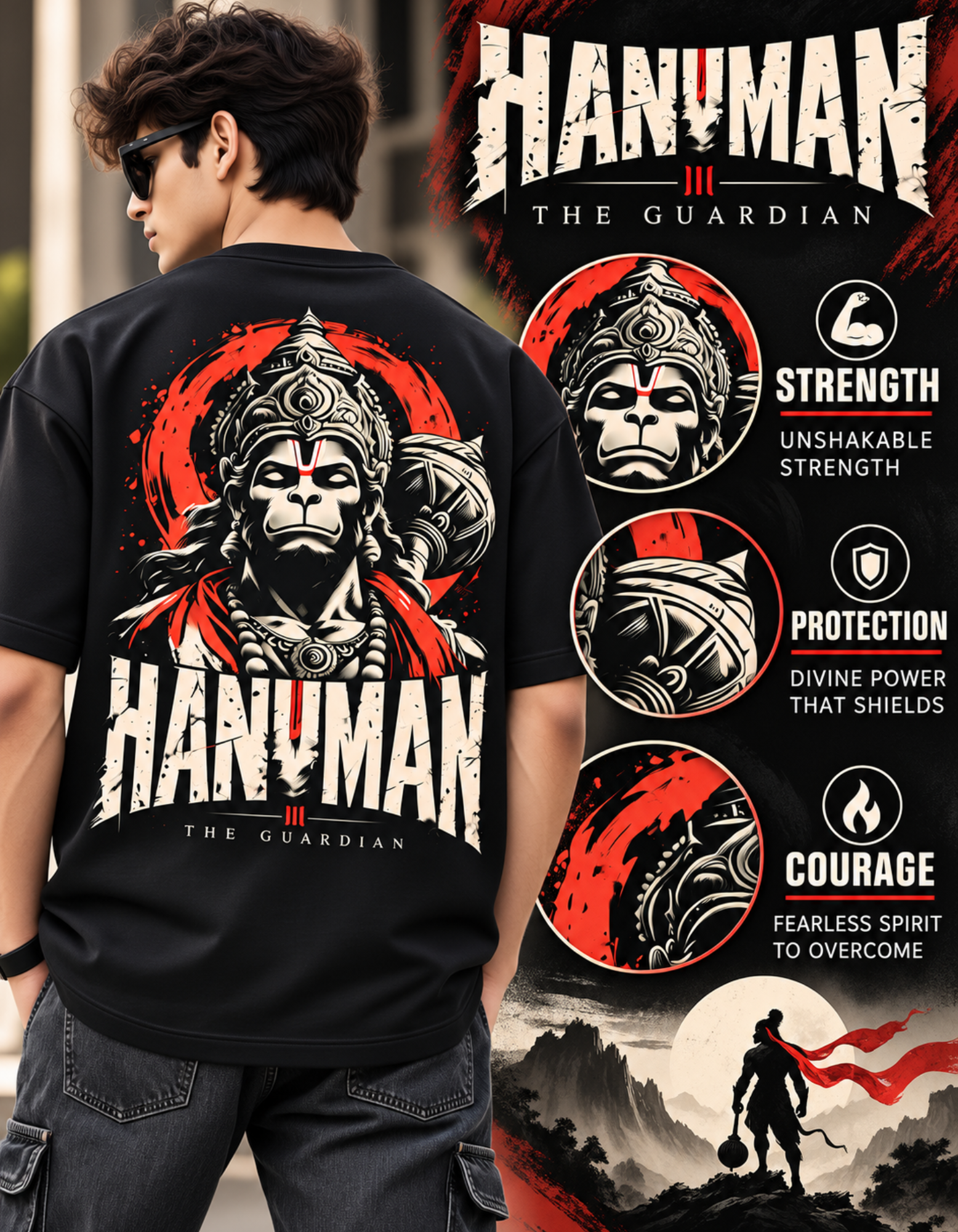 Hanuman oversized cotton tee