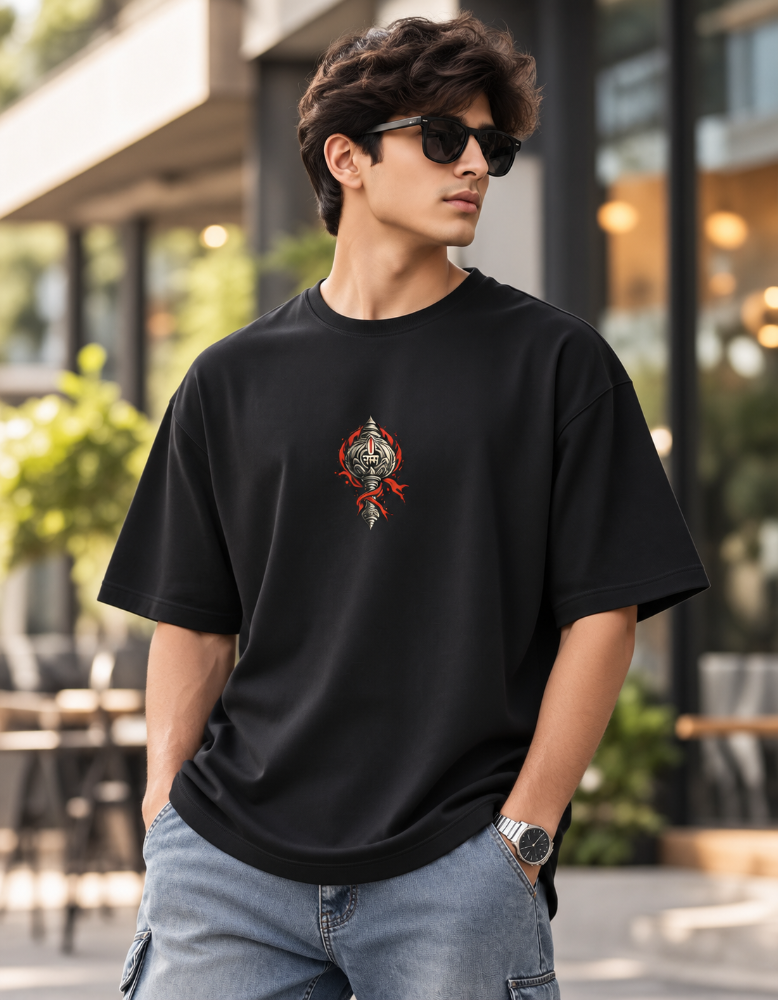 Hanuman back graphic t-shirt for men