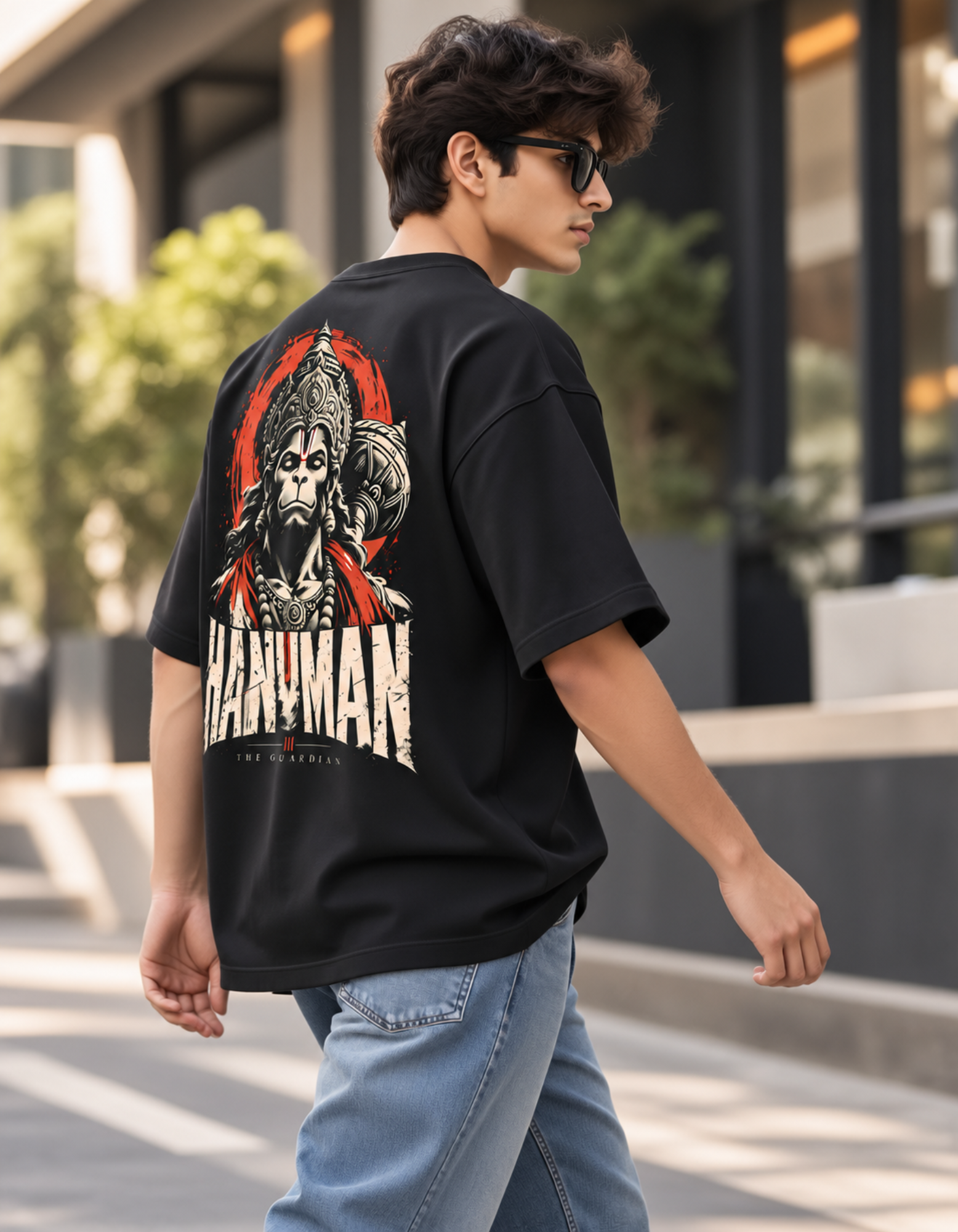 Hanuman printed cotton oversized t-shirt