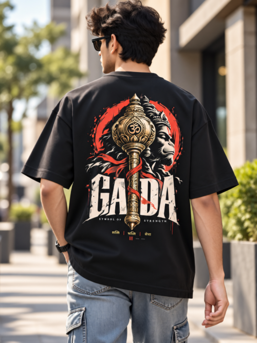 black oversized t-shirt for men