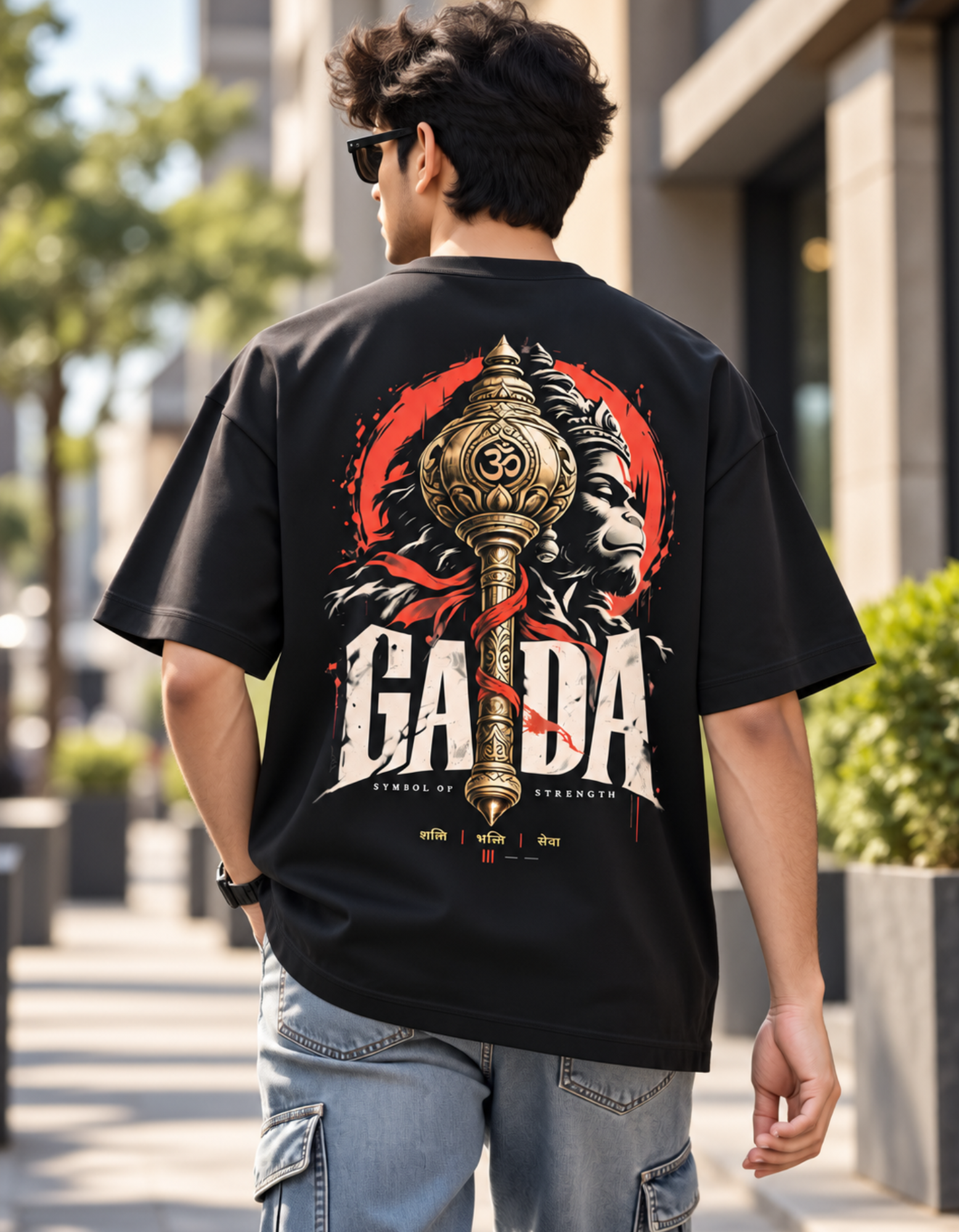 black oversized t-shirt for men