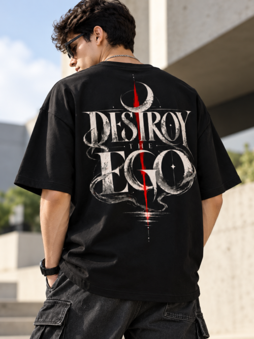 black oversized graphic t shirt