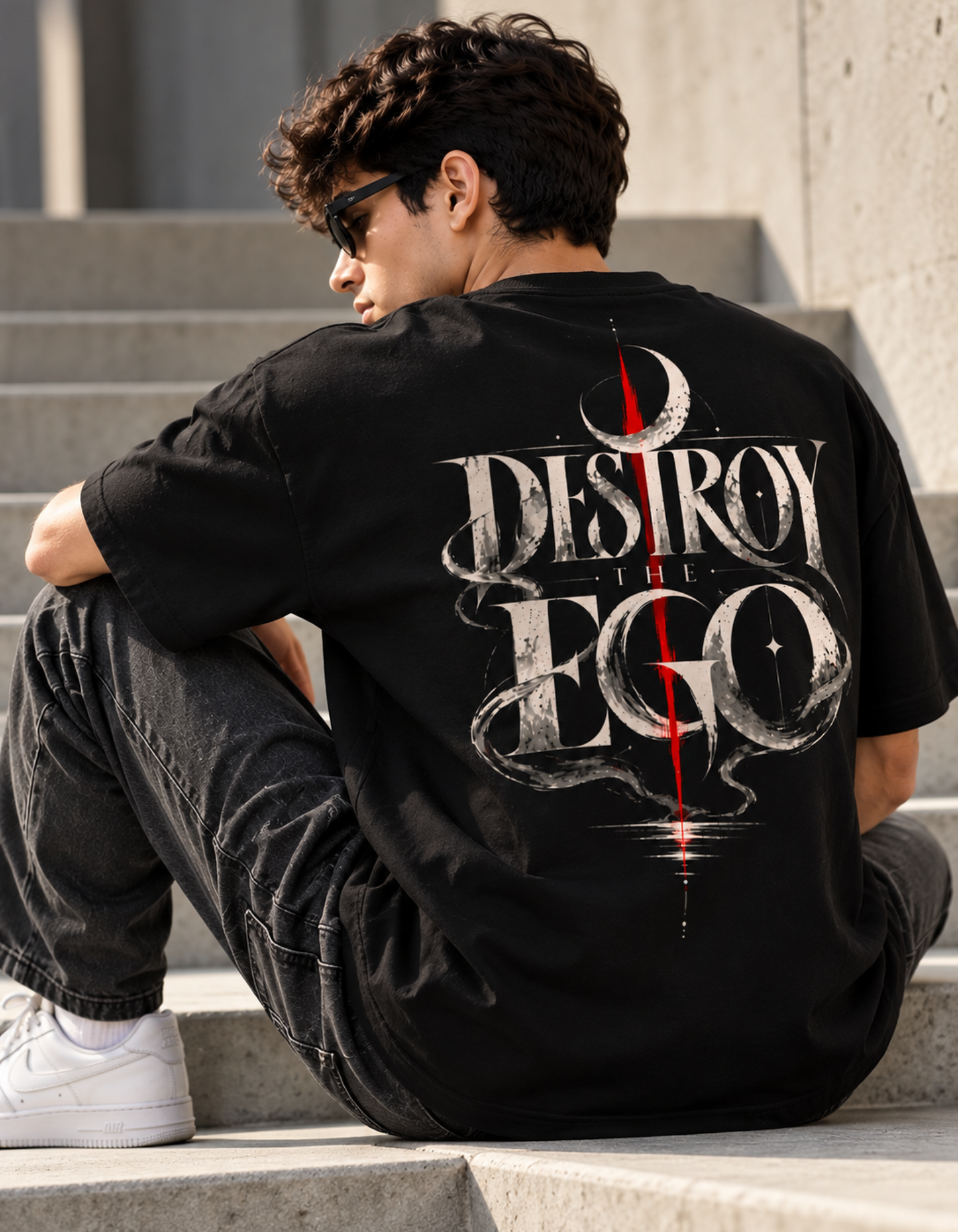 silver red graphic t shirt