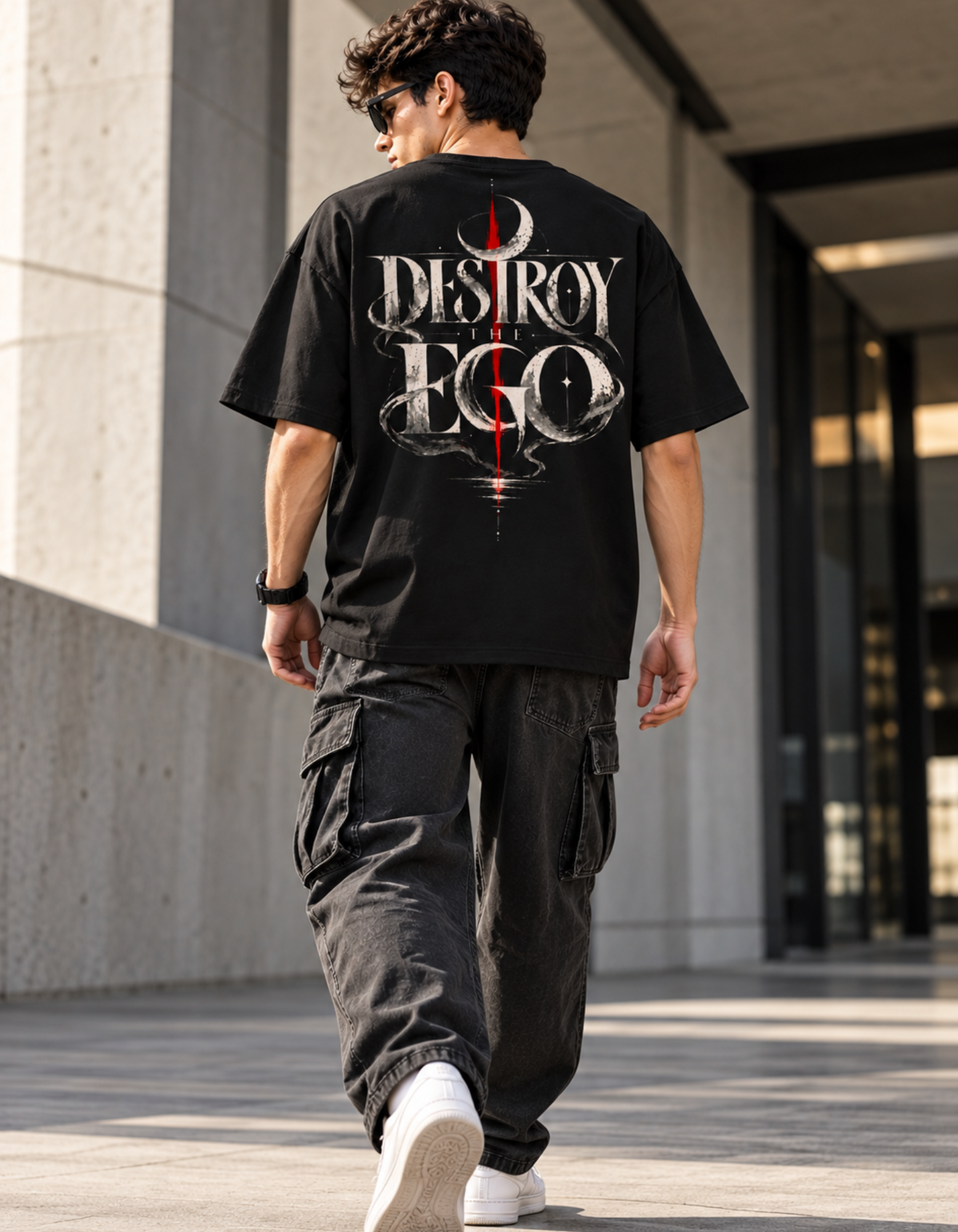 buy black oversized graphic t shirt online