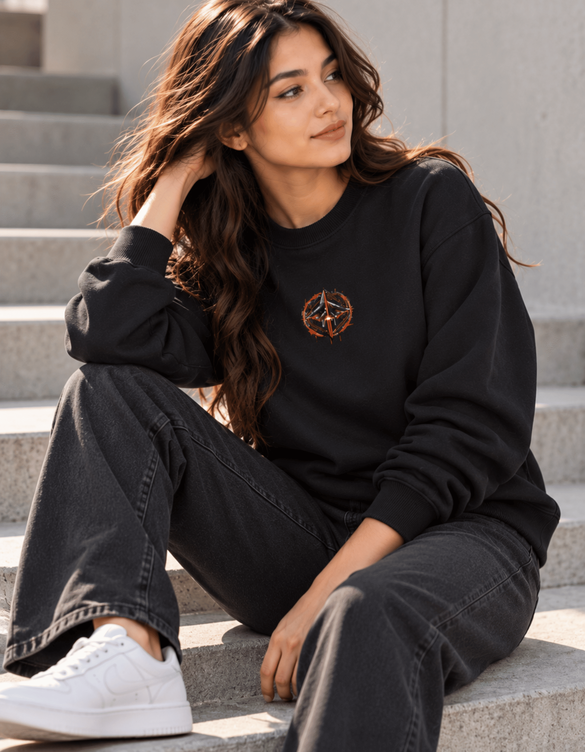 Women's back-print sweatshirt